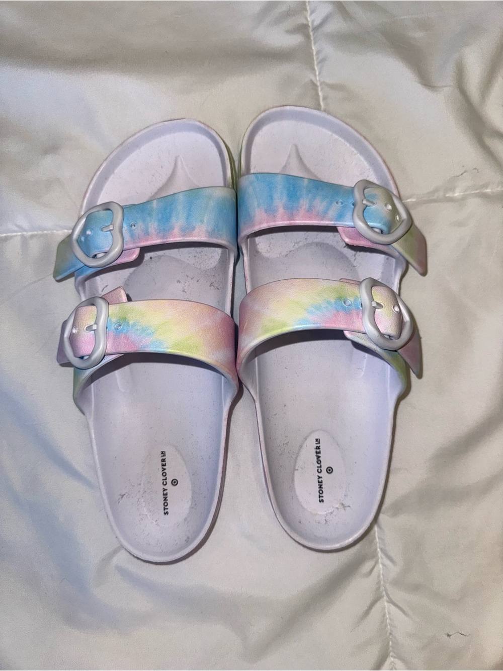 Women’s Stoney clover x target ' Tie-Dye Slide Sandals - Pastel Rainbow